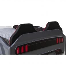 Дитяче ліжко машина Mustang Full Extra Grey 190х90 см з підсвічуванням, музикою, шкіряний салон, пультом